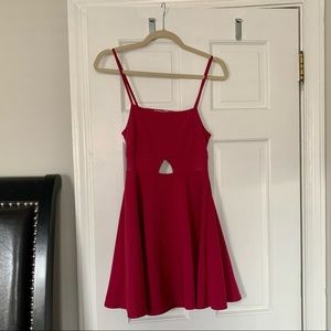Magenta mini dress with cutouts